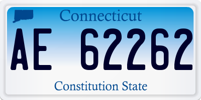 CT license plate AE62262