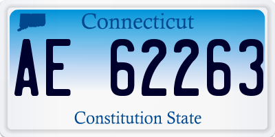 CT license plate AE62263
