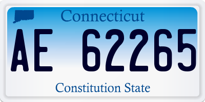 CT license plate AE62265