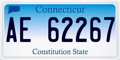 CT license plate AE62267