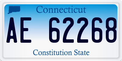 CT license plate AE62268