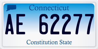 CT license plate AE62277