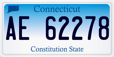 CT license plate AE62278
