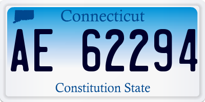 CT license plate AE62294
