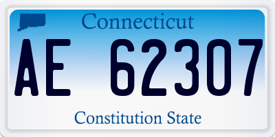 CT license plate AE62307