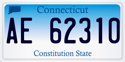 CT license plate AE62310