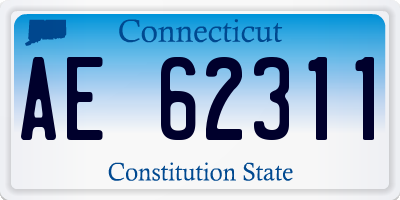 CT license plate AE62311