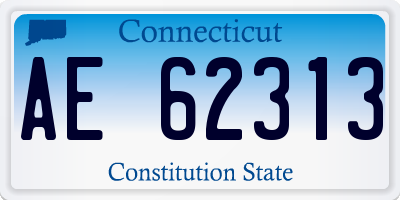CT license plate AE62313