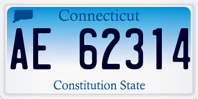 CT license plate AE62314