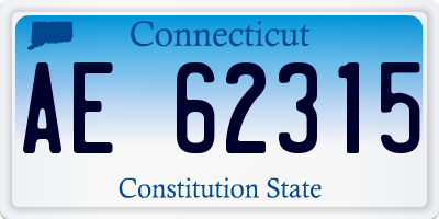 CT license plate AE62315