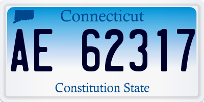 CT license plate AE62317