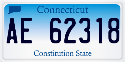 CT license plate AE62318
