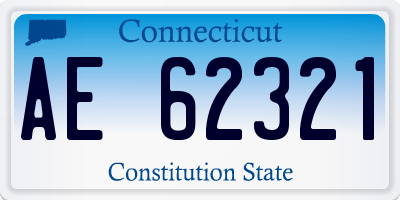 CT license plate AE62321