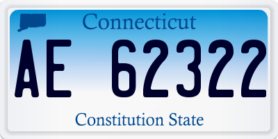 CT license plate AE62322