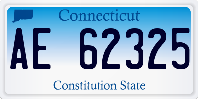 CT license plate AE62325