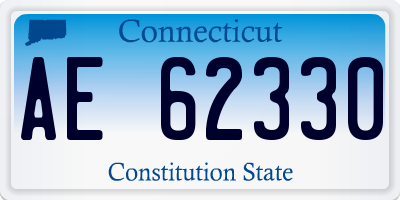 CT license plate AE62330