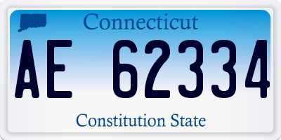 CT license plate AE62334