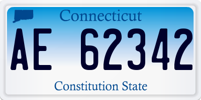 CT license plate AE62342