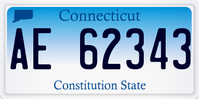 CT license plate AE62343