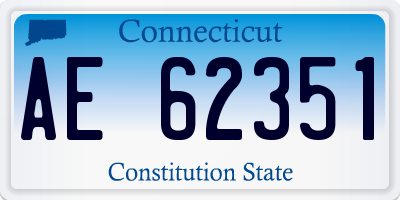 CT license plate AE62351