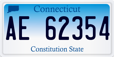 CT license plate AE62354