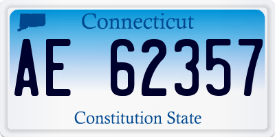 CT license plate AE62357