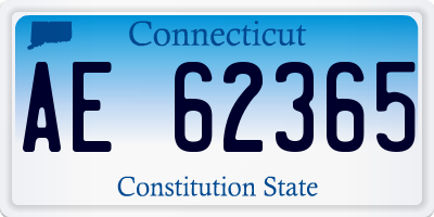 CT license plate AE62365