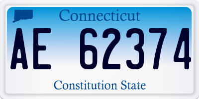 CT license plate AE62374