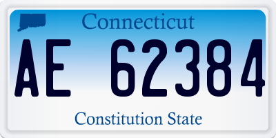 CT license plate AE62384