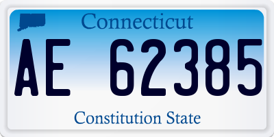 CT license plate AE62385