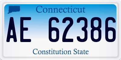 CT license plate AE62386