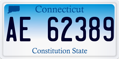 CT license plate AE62389