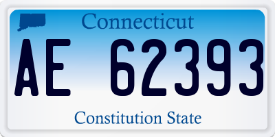 CT license plate AE62393