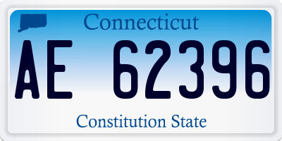 CT license plate AE62396