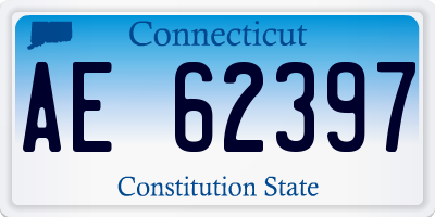 CT license plate AE62397