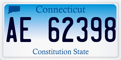 CT license plate AE62398