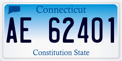CT license plate AE62401