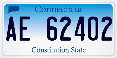 CT license plate AE62402