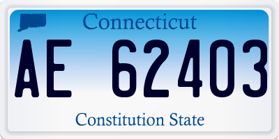 CT license plate AE62403