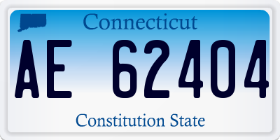 CT license plate AE62404