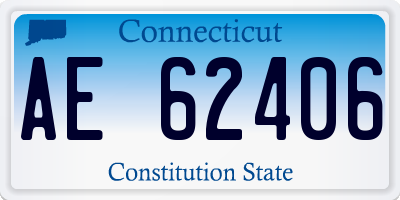 CT license plate AE62406