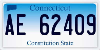 CT license plate AE62409
