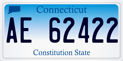 CT license plate AE62422