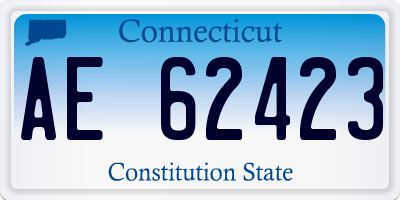 CT license plate AE62423
