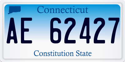 CT license plate AE62427