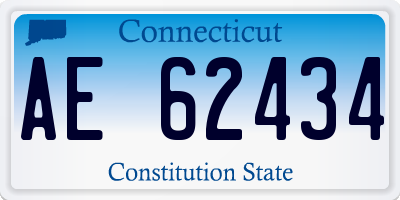 CT license plate AE62434