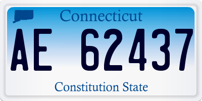 CT license plate AE62437