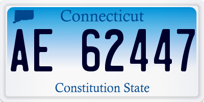 CT license plate AE62447