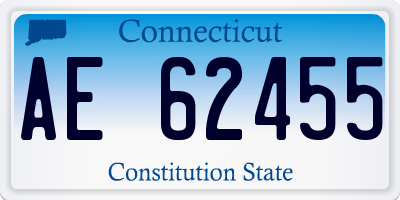CT license plate AE62455