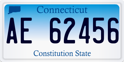 CT license plate AE62456